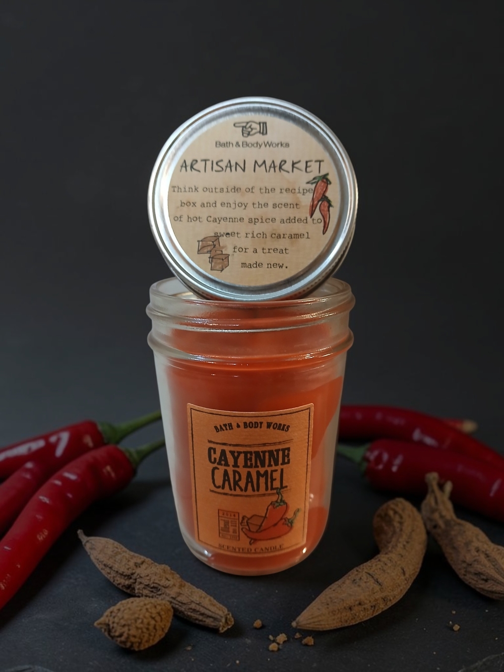 Bath & Body Works Cayenne Caramel Jar Candle - Orange